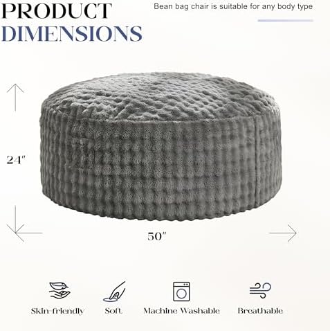 Hobestluk Adults Bean Bag Chair 5FT Big BeanBag Chair Giant Large Oversized |...