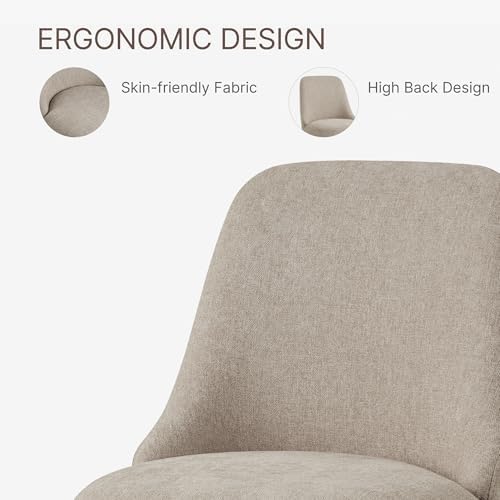 KISLOT Swivel Dining Chairs Set of 4, Upholstered Mid Century Modern Deskchai...