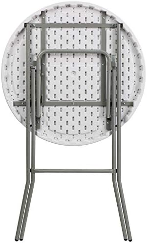 Flash Furniture 2.6-Foot Round Granite White Plastic Folding Table