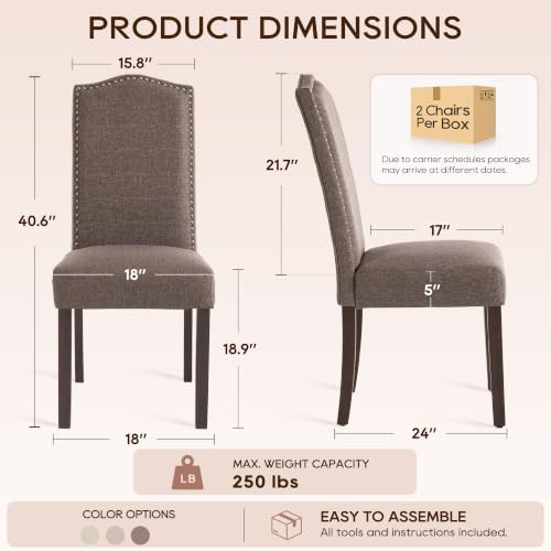 Upholstered Dining Chair Modern Stylish Kitchen Diner Fabric Set of 4