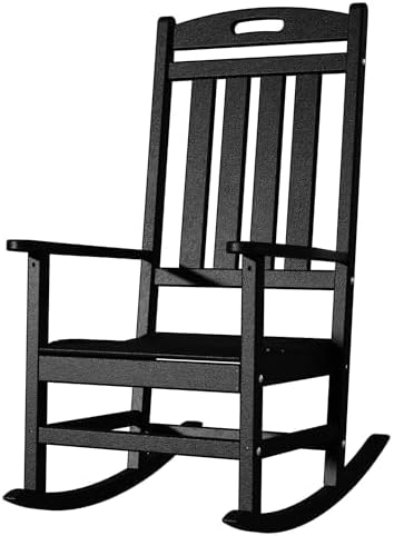 Outdoor Rocking Chair, All-Weather Resistant Poly Lumber Rocker Chair Outdoor...
