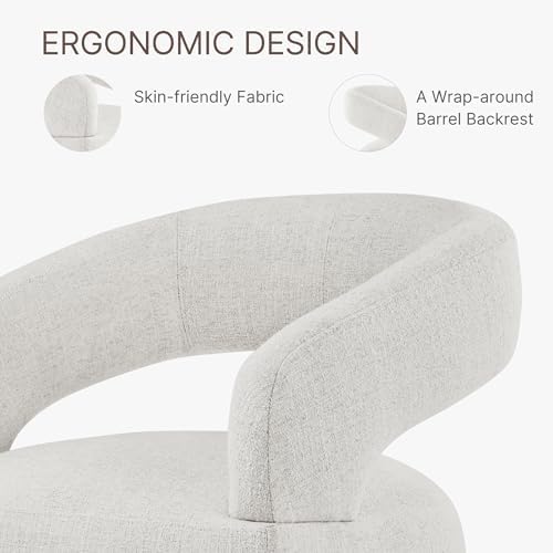 KISLOT Upholstered Dining Chairs Set of 4 with Casters, Light Beige