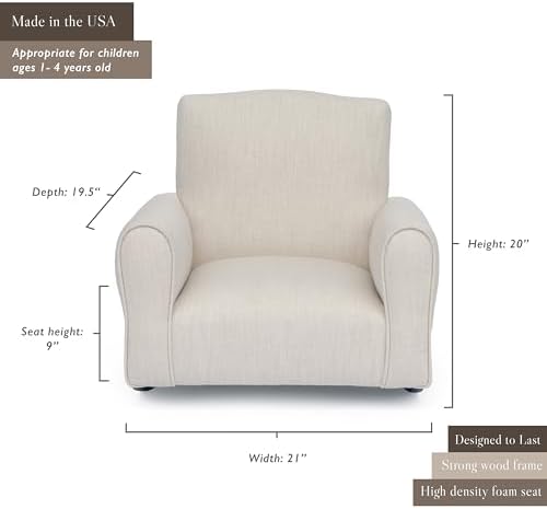 Toddler Personalized Armchair, Kids Upholstered Rocking Chair with Personalization, Toddler Chair with Personalized Name, Comfy Child Armchair, (Seafoam Green Suede, Rockers)