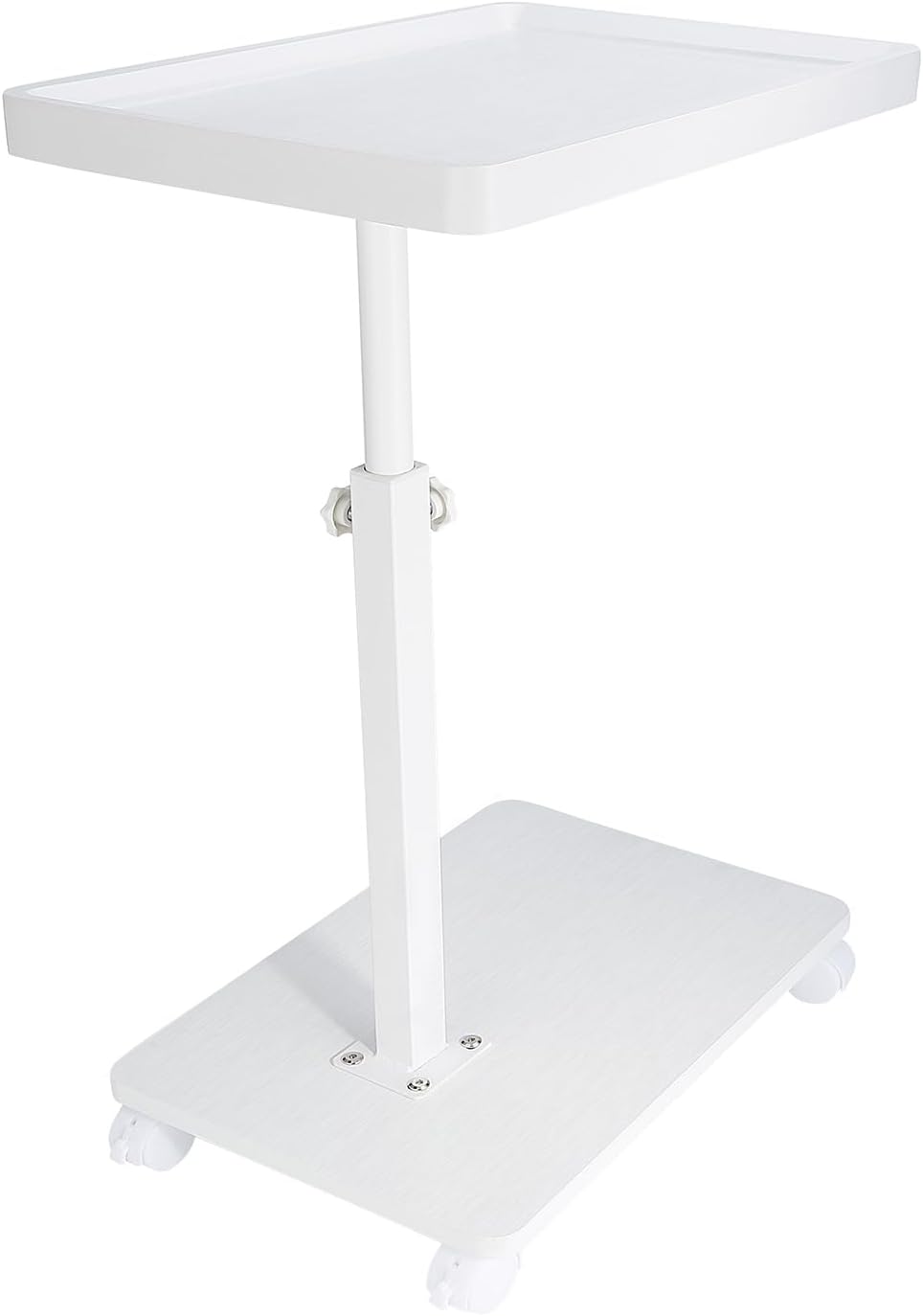 YYW Adjustable C-Shaped End Table with Removable Wheels & Convertible Bas...