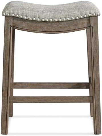 ROME + OAK Parker 26-Inch Backless Counter Stool, Backless Saddle Kitchen Sto...
