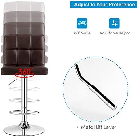 COSTWAY 3-Piece Bar Table Set, Counter Height Table Set with 2 Bar Stools