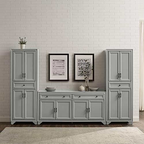 Crosley Furniture Tara 3-Piece Farmhouse Pantry & Sideboard Set