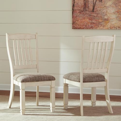 Signature Design by Ashley Bolanburg Upholstered Wood Dining Chairs, 2 Pack