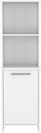 Kitchen Pantry, Two External Shelves, Single Door Cabinet, Two Interior Shelves White,for Kitchen