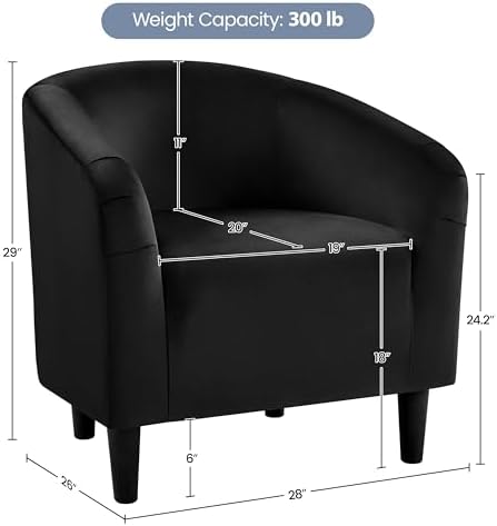 Yaheetech Compact Velvet Accent Chairs Set of 2 for Small Spaces, Black | Com...