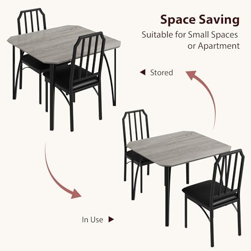 GAOMON 3-Piece Dining Table Set for 2, Modern Kitchen Table with Chamfered De...