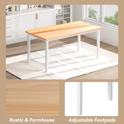 Recaceik 43.4" Dining Table Set for 4, Kitchen Table with 2 Benches, Walnut