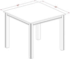 East West Furniture CAIP5-LWH-C 5 Piece Dinette Set for 4 Includes a Rectangle Dining Room Table and 4 Linen Fabric Kitchen Dining Chairs, 36x60 Inch, Linen White