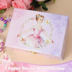 Ballerina Music Box for Girls, Swan Lake Musical Jewelry Box Organizer with Spinning Ballerina, Kids Jewelry Storage Case with Jewelry Set, Birthday for Toddler Girls