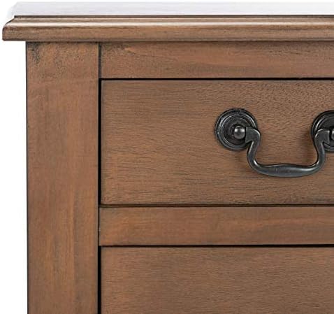 SAFAVIEH Furniture - Athena 3-Drawer Console Table - Brown - Solid Wood - Far...