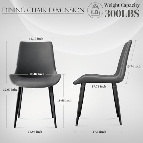 Dining Chairs Set of 4, Modern PU Leather Upholstered Dinner Chairs | Sturdy ...