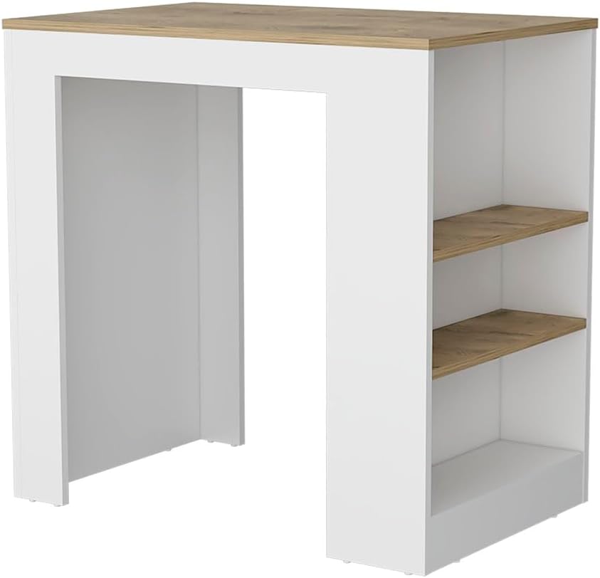 Kitchen Island with 3-Side Shelves Multicolor Engineered Wood | Includes thre...