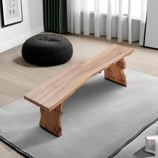 Elm Wood Dining Bench Bedroom BenchesIn Footrest Stool Accent Bench for Entry...