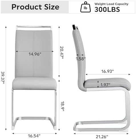 Baysitone Modern Dining Chairs Set of 2, Side & Kitchen Chairs with Faux ...