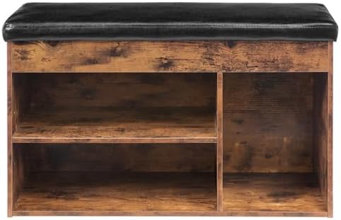 HOOBRO Shoe Storage Bench with Cushion, 32.3'' Entryway Bench with Li...
