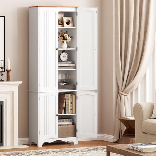 Function Home 72" Kitchen Pantry Cabinet, Freestanding Storage Cabinets,...