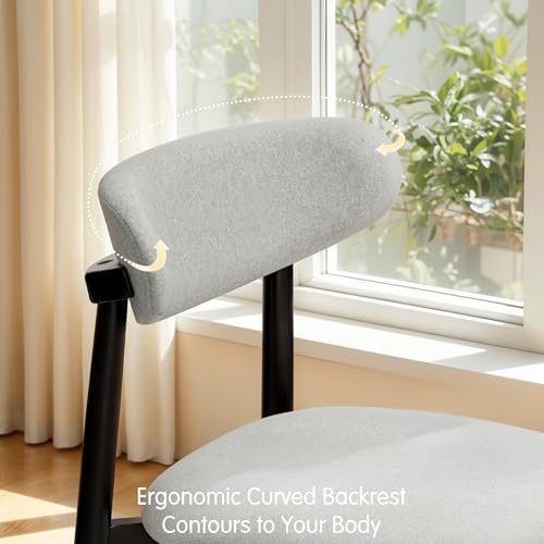 CHUN YI Dining Chairs Set of 4, Upholstered Wooden Dining Room Chairs, Mid Ce...
