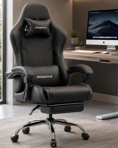 Dowinx Ergonomic Gaming Chair with Footrest & Massage Lumbar, 2D-Linkage ...