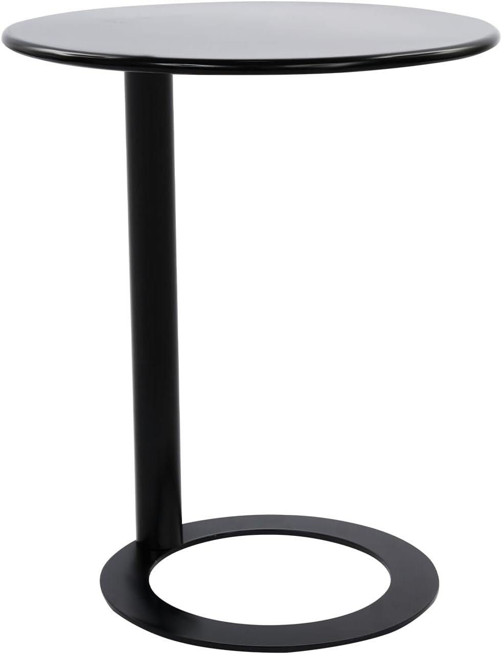 C Shaped Round Side Table, Metal End Table for Couch Sofa Bed, Small Accent C...