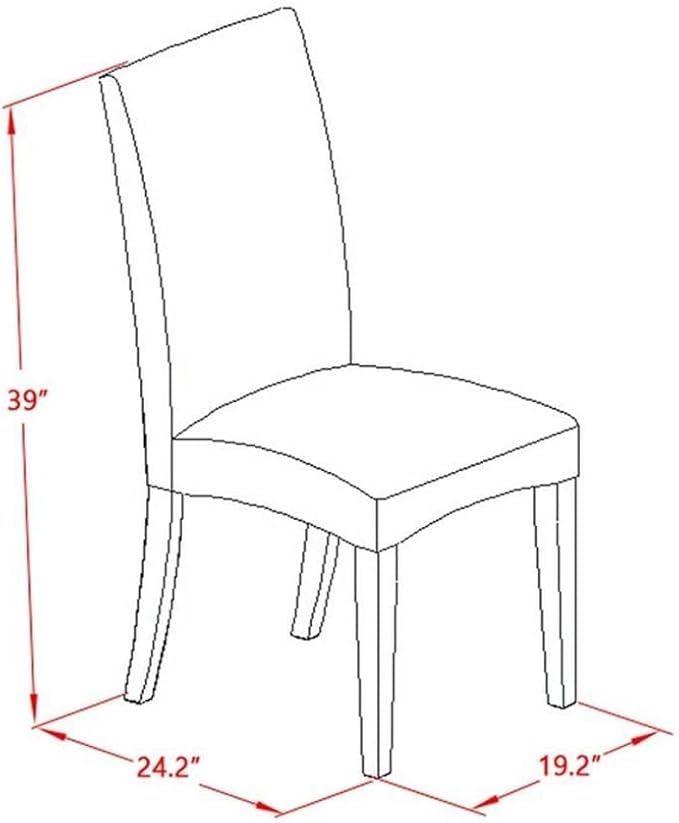 East West Furniture X626DR124-6 6 Piece Dining Table Set Contains a Rectangle Kitchen Table with X-Legs and 4 Black Color Linen Fabric Parson Chairs with a Bench, 36x60 Inch, Multi-Color