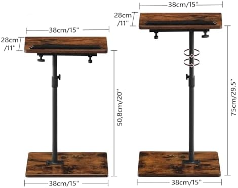 MAHANCRIS Set of 2 TV Tray Table, Height Adjustable TV Trays with 360° Swivel...
