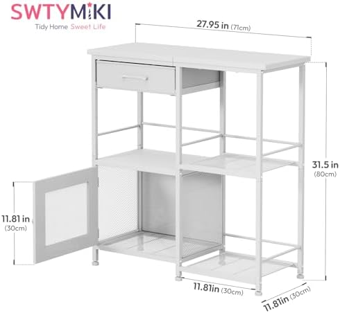 SWTYMIKI Coffee Bar Cabinet for Home - Farmhouse Coffee Stand Station Multi-P...