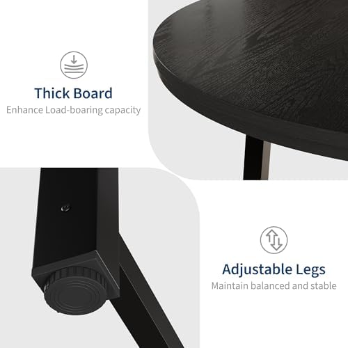 IDEALHOUSE 47" Round Dining Table for 4, Kitchen Dining Room Table with ...