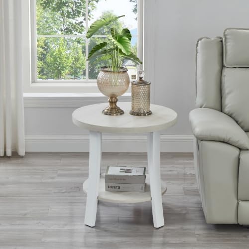 Oval Coffee Table and Round End Tables, 3-Piece Living Room Table Set | Accen...