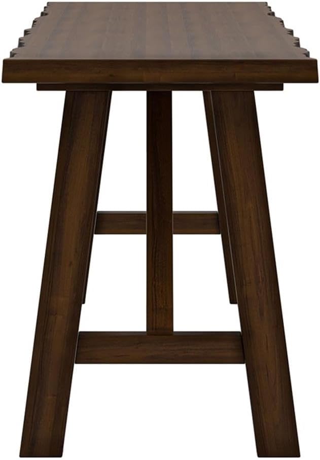 Furniture of America Drivet Rustic Wood Rectangle Dining Bench in Walnut