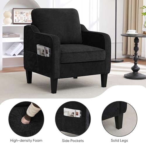 Accent Chair for Living Room, Mid Century Modern Reading Chair for Bedroom, U...
