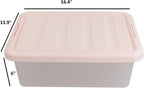 14 Quart Plastic Storage Boxes with Pink Lids, 2 Packs