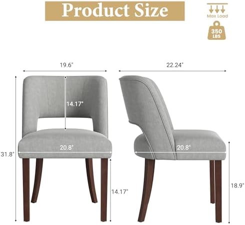 Dining Chairs Set of 4,Modern Dining Room Chairs with Thick Cushions,Linen Up...