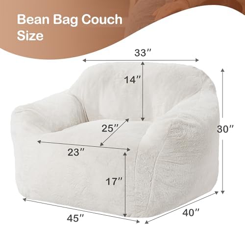 Giant Bean Bag Chair for Adults, Large Memory Foam BeanBag Chairs, Oversized ...