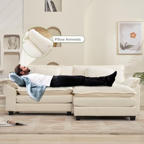 Oprisen 86" Modular Sectional Sofa, Comfy Deep Cloud Couch with Ottoman ...