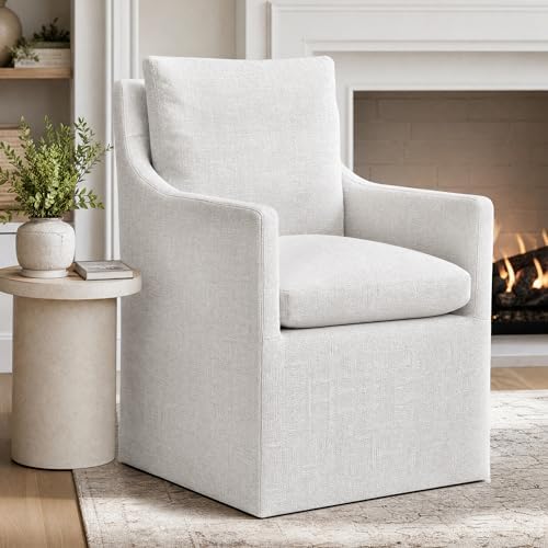 DUHOME Upholstered Dining Chair,Linen Accent Chair for Living Room,Single Sof...