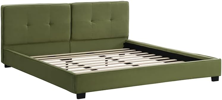 Christopher Knight Home Cordo King Size Bed, Velvet Upholstered Platform Bed,...