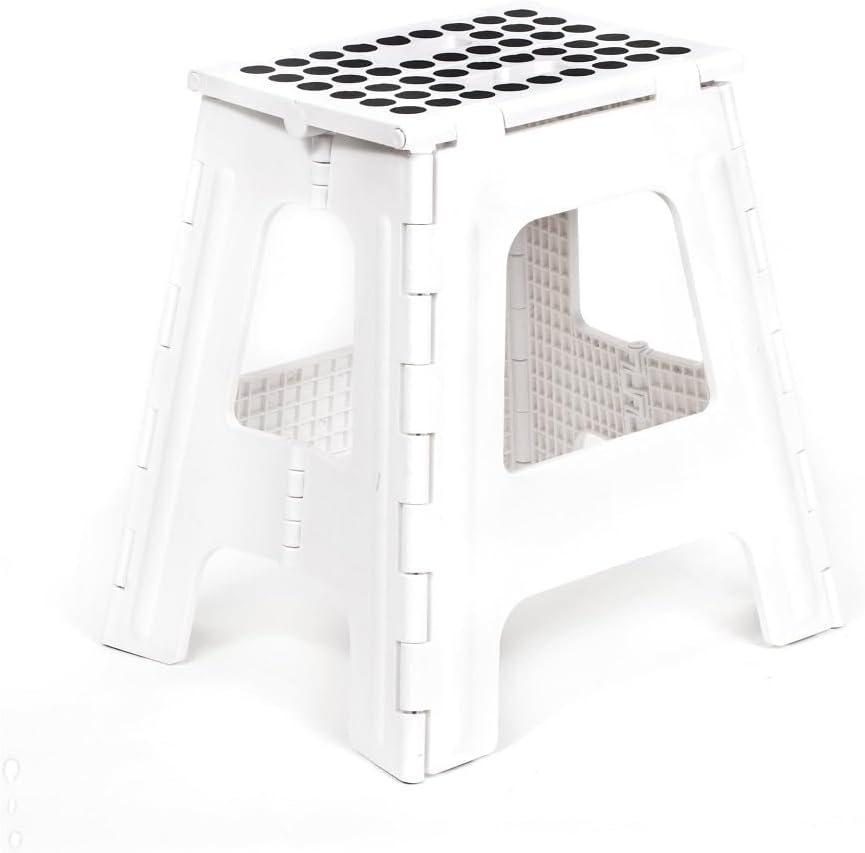 Kikkerland Rhino Foldable Step Stool – Holds Adults up to 300 Lbs, Best for K...