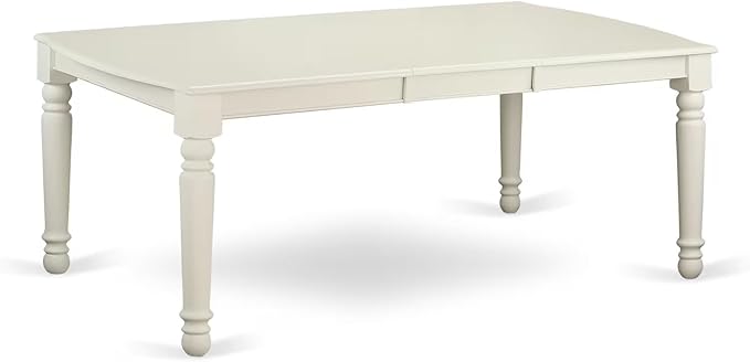 East West Furniture DOAS9-LWH-42 9 Piece Modern Dining Table Set Contain A Wooden Table and 8 Beige Red Polyester Fabric Parson Kitchen Chairs with Stylish Back- Linen White Finish