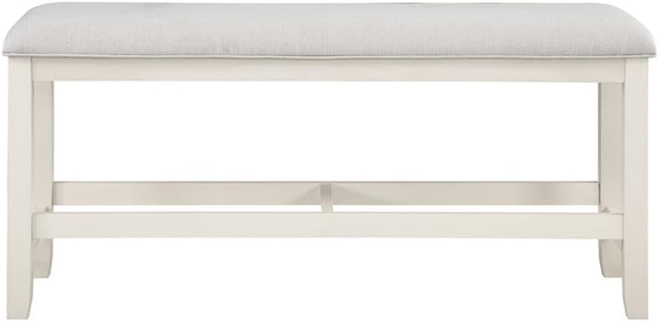 Pemberly Row Farmhouse Wood Counter Bench, 54" W x 18" D x 26"...