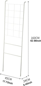 Home Leaning Ladder Rack Blanket Holder Tie Storage Home Decoration Wall Leaning Decorative Ladder for Bedroom Toilet Kitchen, White