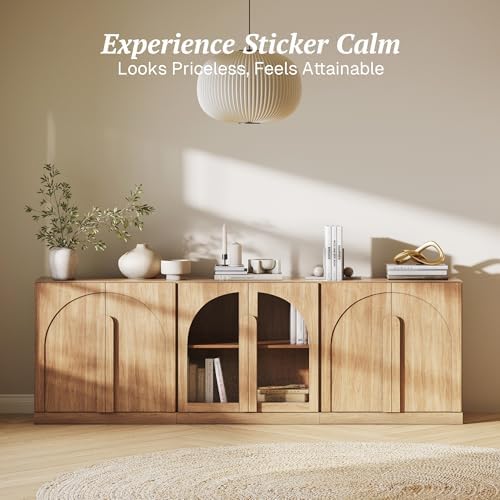 BELLEZE Bijou 3-Piece Modular Sideboard Buffet Cabinet - Camel