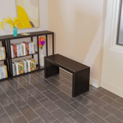 APRTAT Bamboo Dining Bench 35 Inch Indoor Wooden Shoe Benches for Entryway | ...