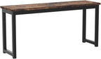 HOOBRO Dining Benches, Pair of 2 Industrial Style Indoor Benches, Durable Metal Frame, for Kitchen, Dining Room, Living Room, Rustic Brown BF01CD01