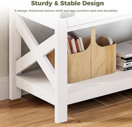 IRONCK Console Table with Storage Cabinet, 32" Entryway Table with Outle...