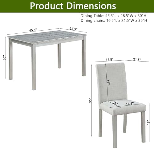 Harper & Bright Designs 5-Piece Dining Table Set with 4 Upholstered Chair...